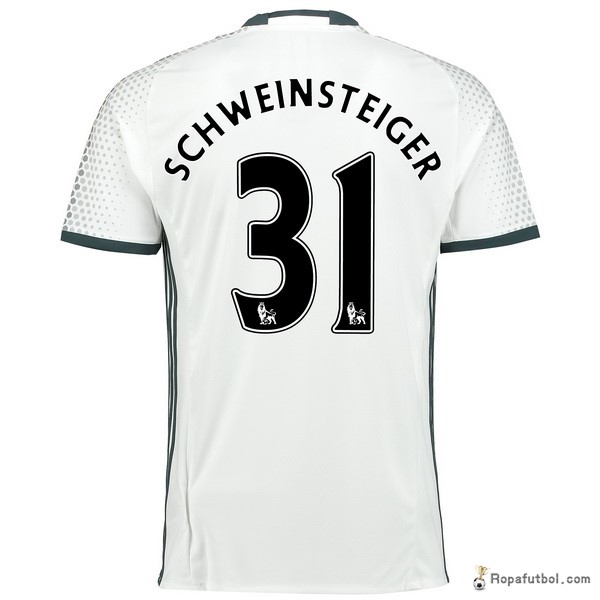 Camiseta Manchester United Replica Tercera Ropa Schweinsteiger 2016/17 Blanco